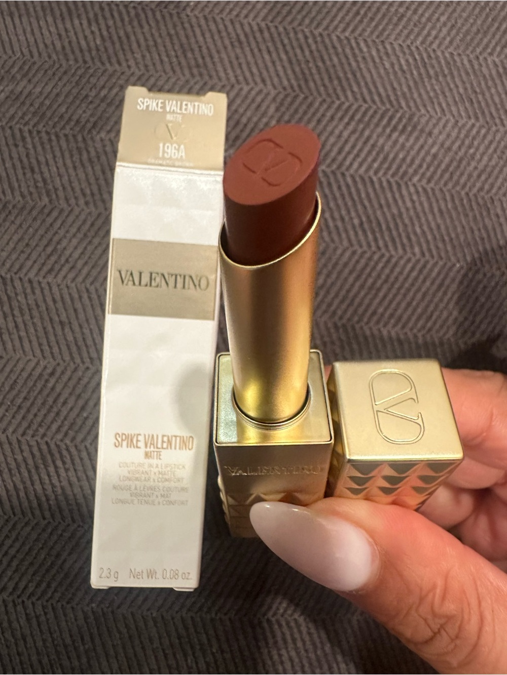Valentino Spike Matte Lipstick — Warm Brown Shade 196A